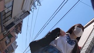 対面彼女 電車内で清楚なjkのパンチラ三角地帯を鑑賞 voyeur jp